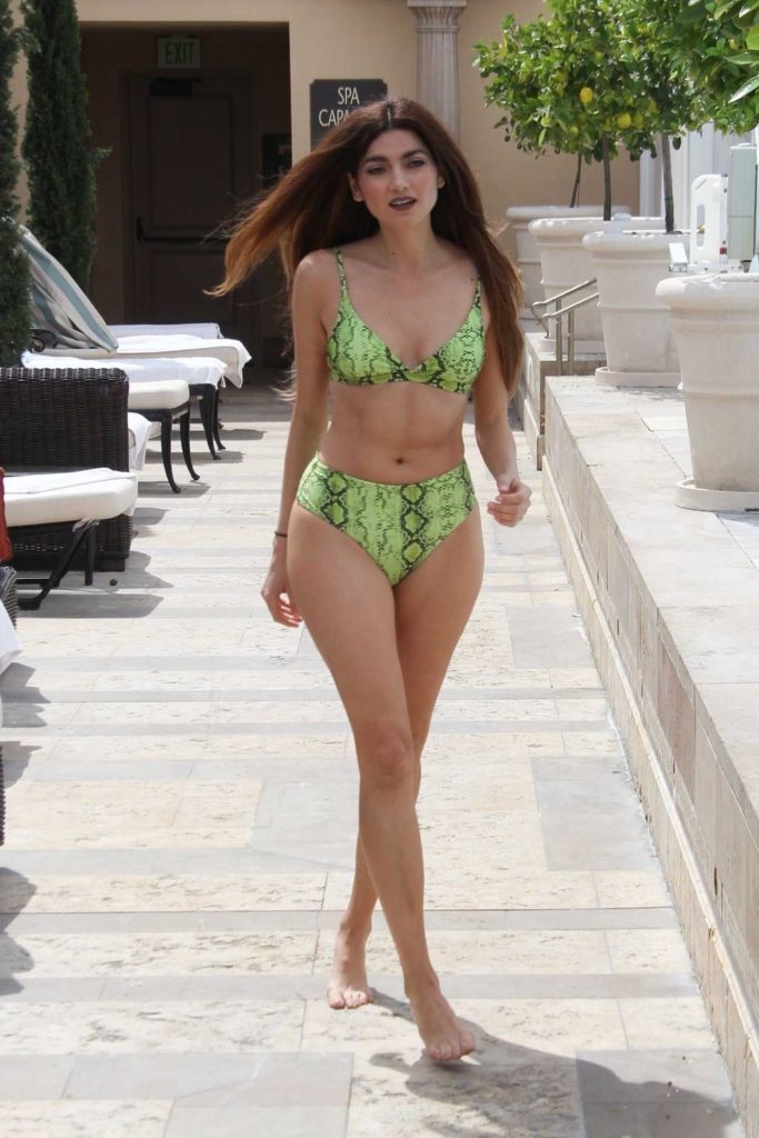 Blanca Blanco in a Green Bikini