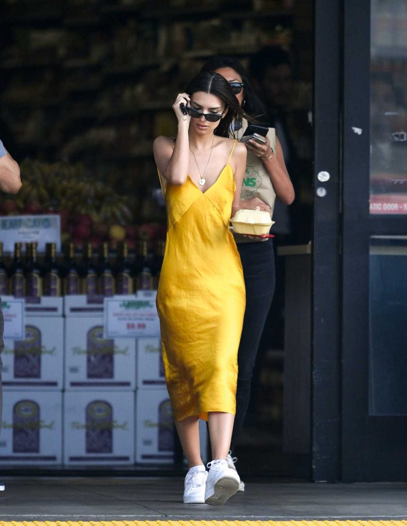 Emily Ratajkowski in a Yellow Dress