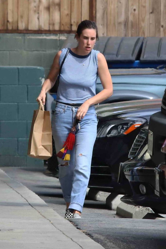 Scout Willis in a Blue Ripped Jeans
