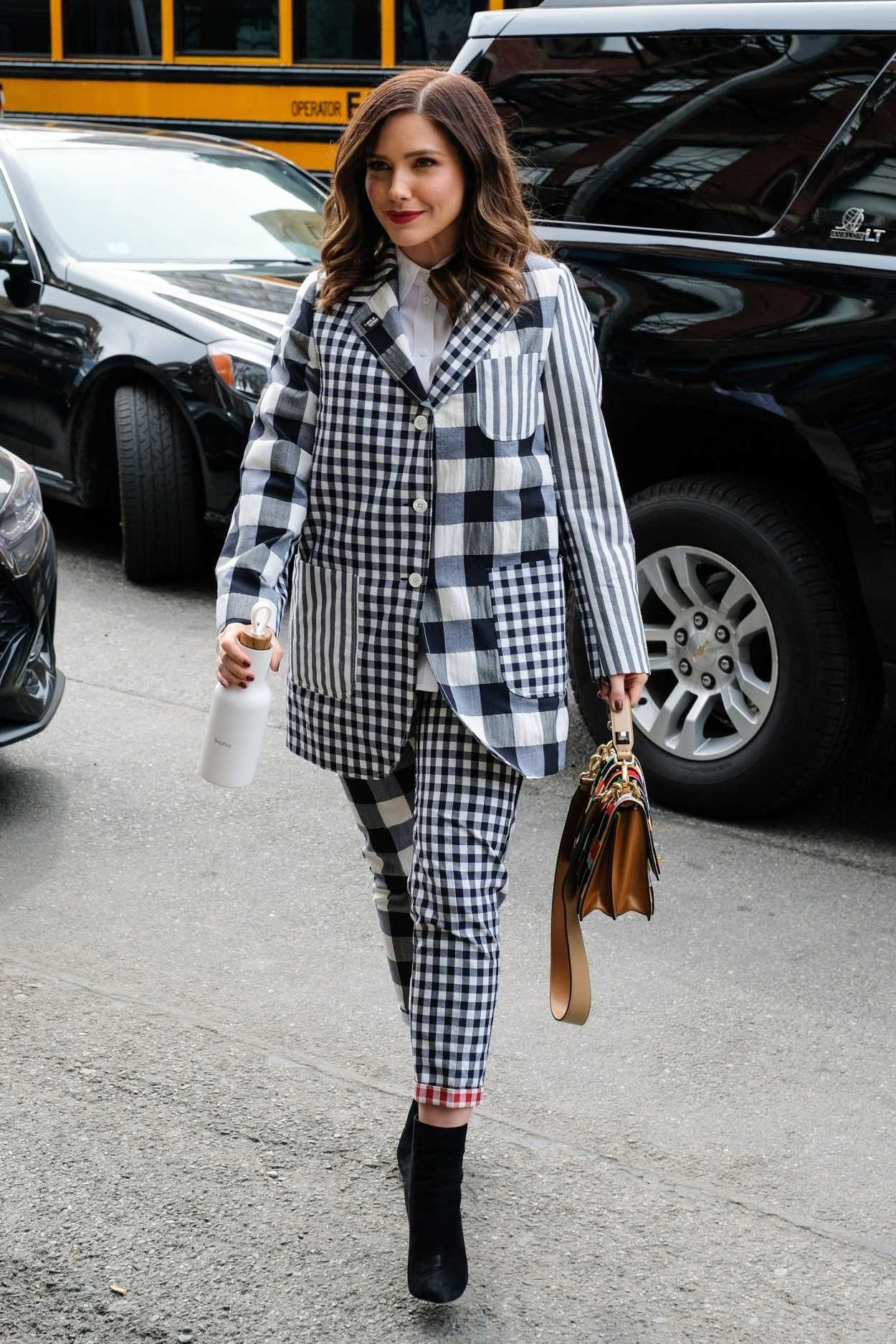 Sophia Bush in a Plaid Suit Was Seen Out in NYC 04/12/2019 – celebsla.com