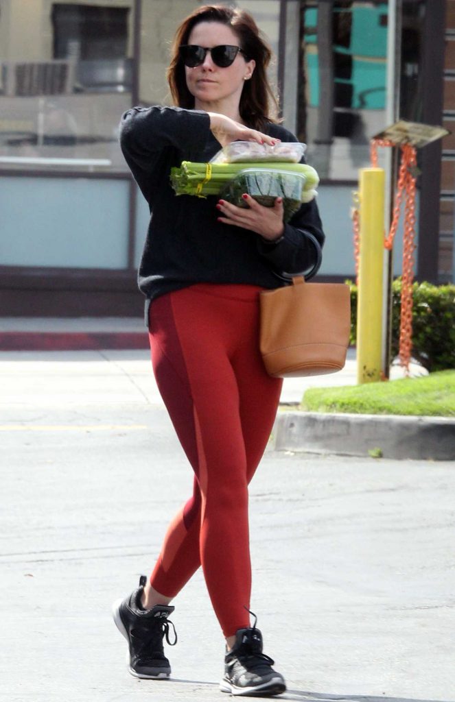 Sophia Bush in a Red Leggings