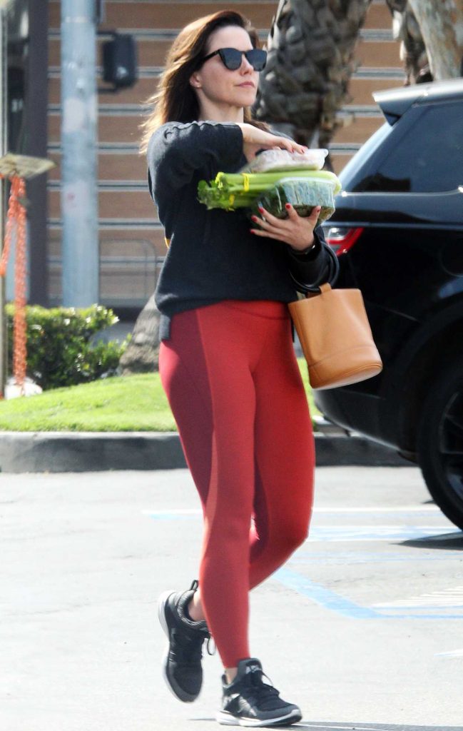 Sophia Bush in a Red Leggings