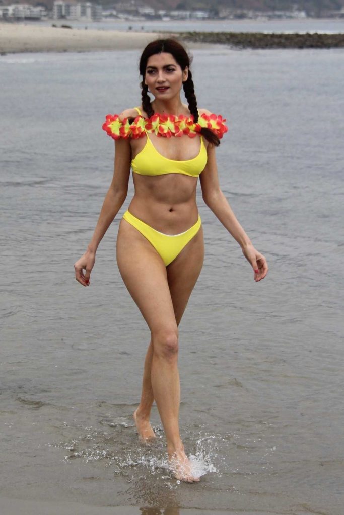 Blanca Blanco in a Yellow Bikini
