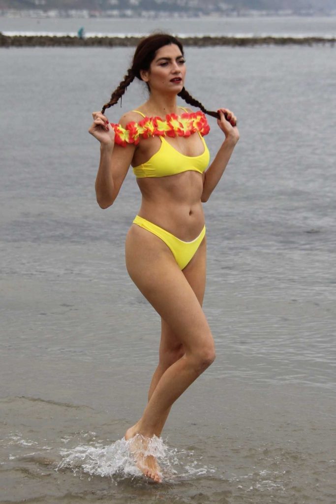 Blanca Blanco in a Yellow Bikini