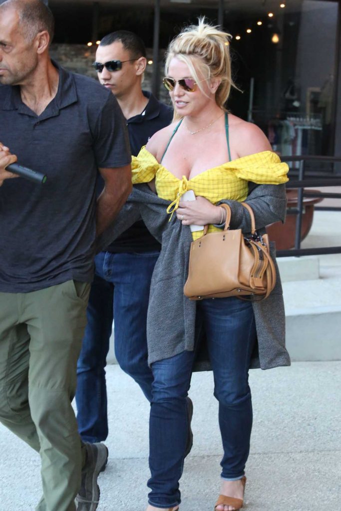 Britney Spears in a Yellow Blouse