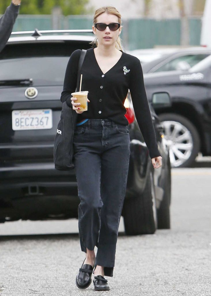 Emma Roberts in a Black Jeans