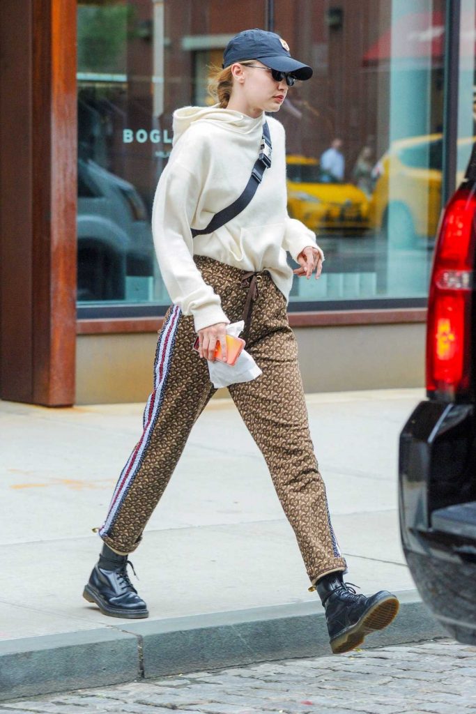 Gigi Hadid in a Burberry Pants