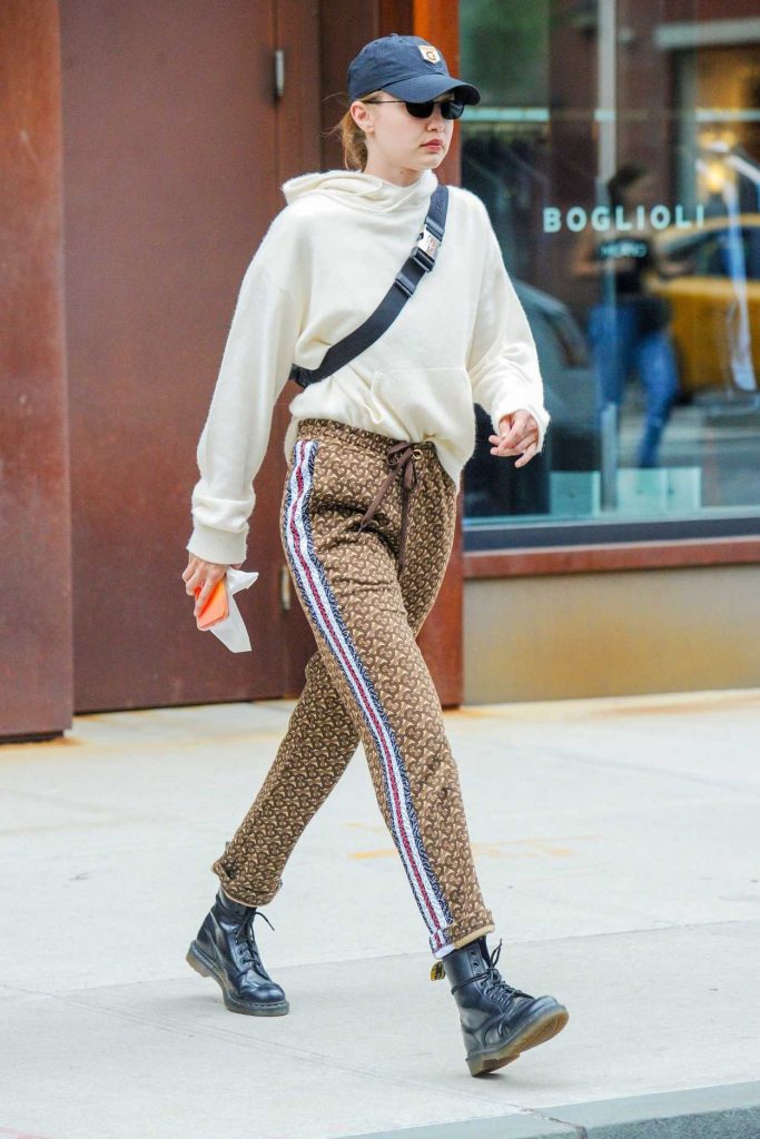 Gigi Hadid in a Burberry Pants