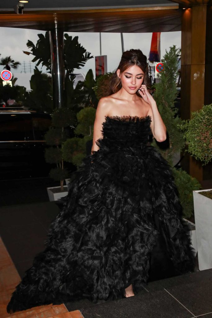 Madison Beer in a Black Dress