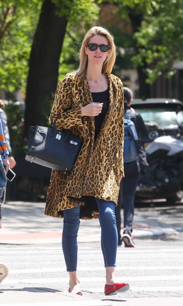 Nicky Hilton in a Leopard Print Coat