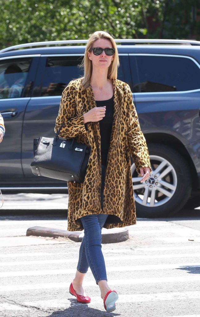 Nicky Hilton in a Leopard Print Coat