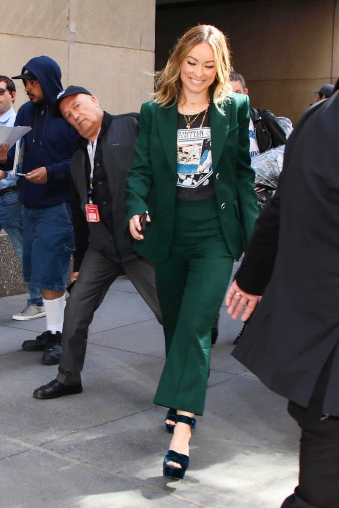 Olivia Wilde in a Green Suit