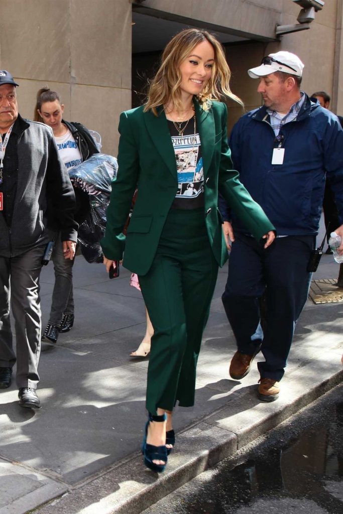 Olivia Wilde in a Green Suit