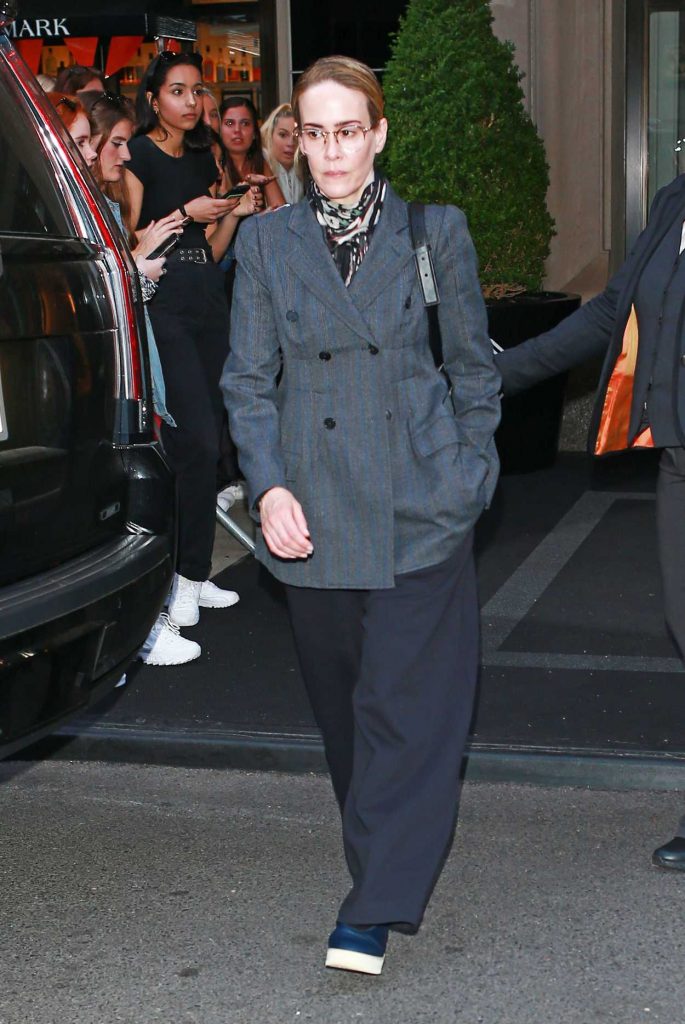 Sarah Paulson in a Gray Blazer