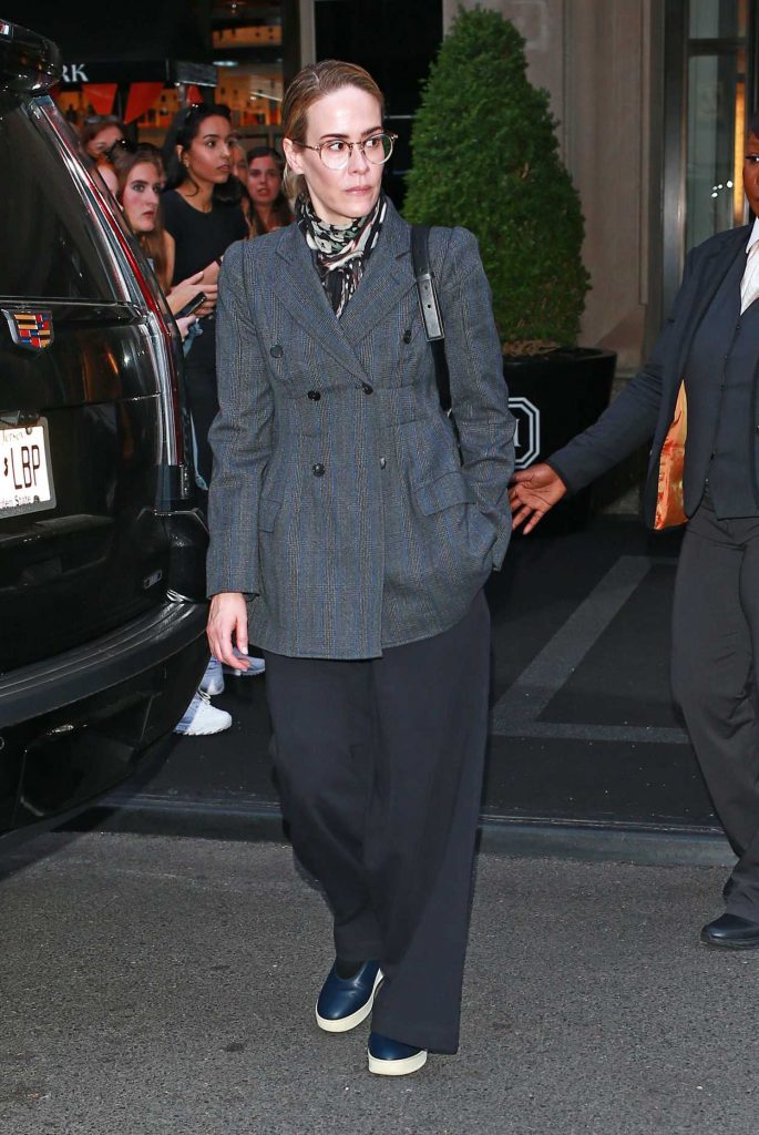 Sarah Paulson in a Gray Blazer