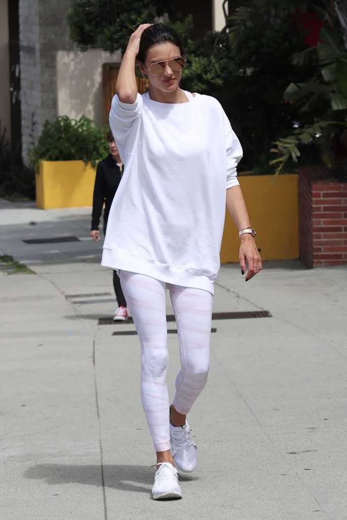 Alessandra Ambrosio in a White Sneakers