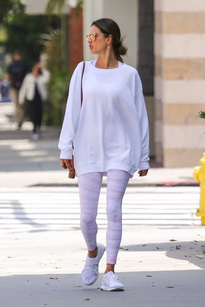 Alessandra Ambrosio in a White Sneakers