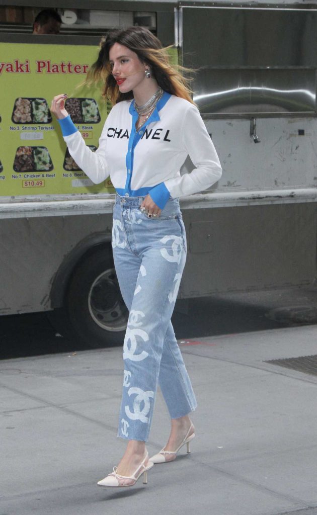 Bella Thorne in a White Chanel Blouse