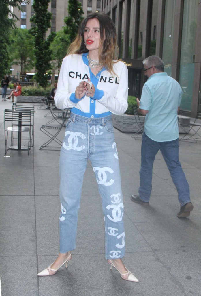 Bella Thorne in a White Chanel Blouse