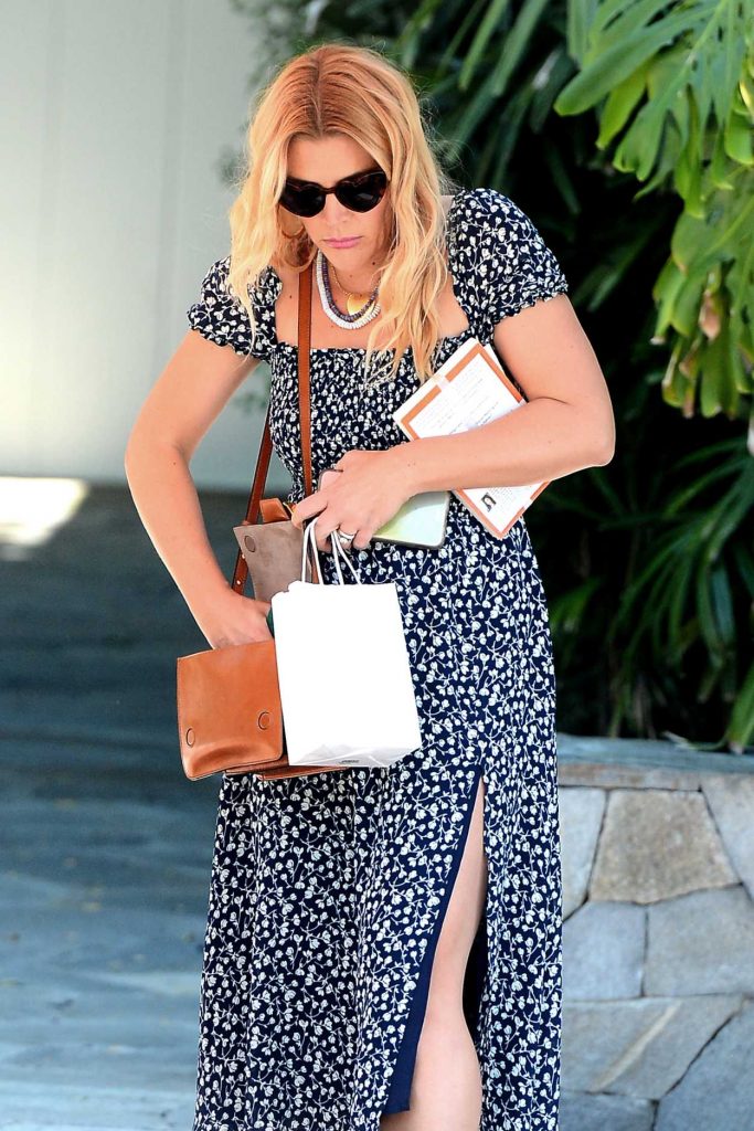 Busy Philipps in a Black Floral Dress