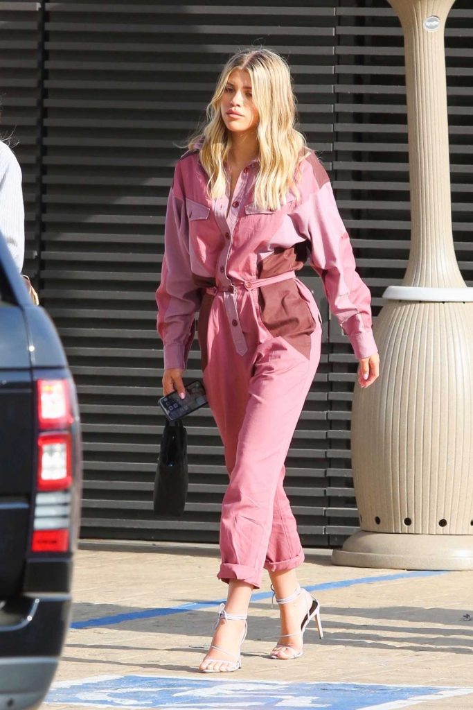 Sofia Richie in a Pink Jumpsuit