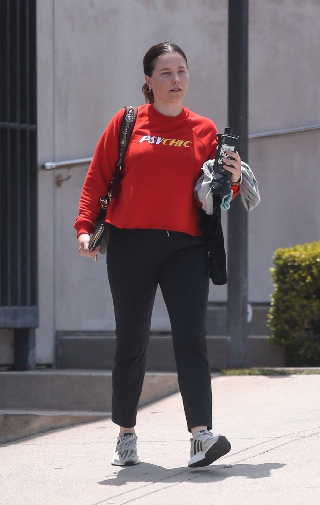 Sophia Bush in a Red Sweatshirt