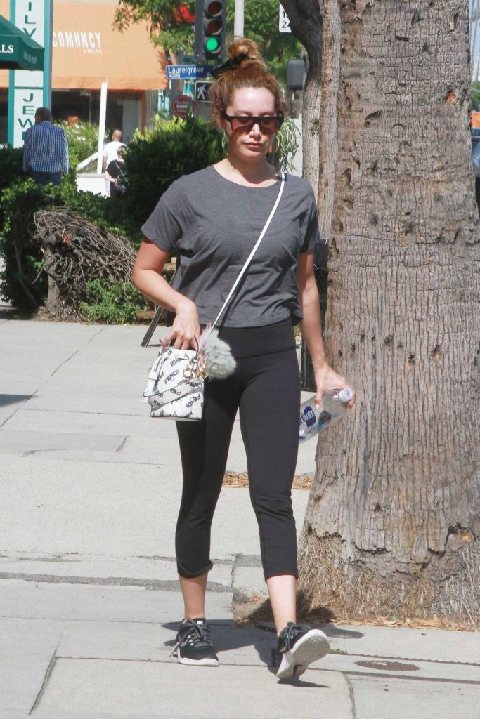 Ashley Tisdale in a Gray Tee