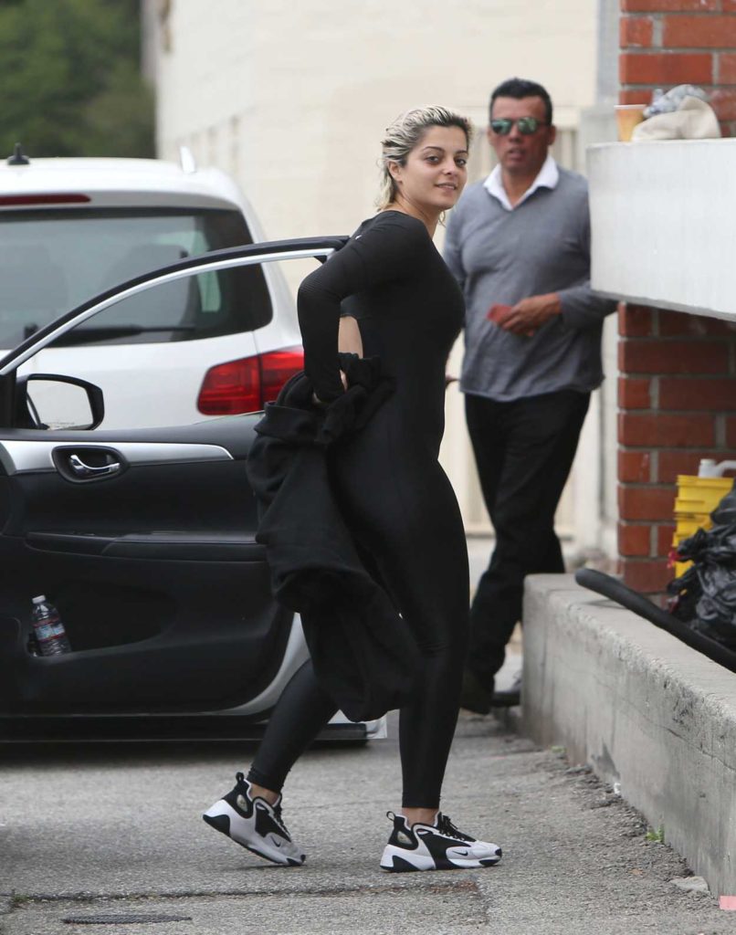 Bebe Rexha in a Black Workout Clothes