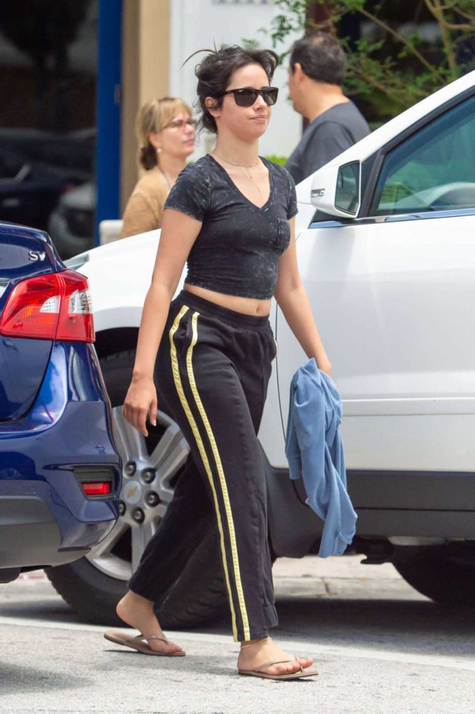 Camila Cabello in a Black Sweatpants