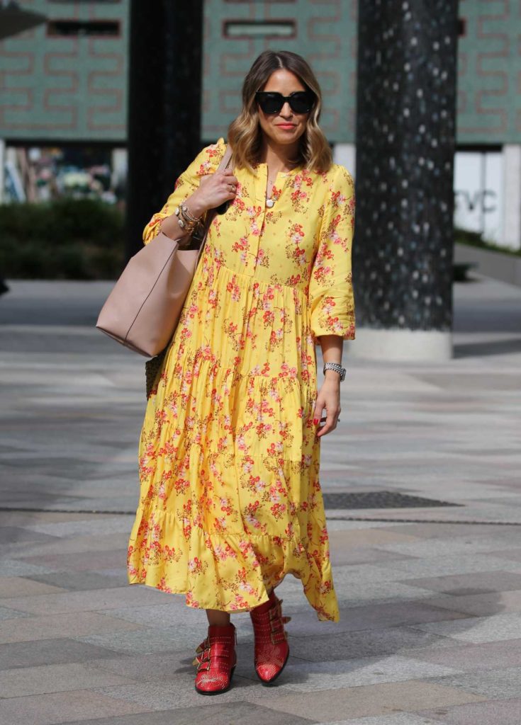 Rachel Stevens in a Yellow Summer Dress