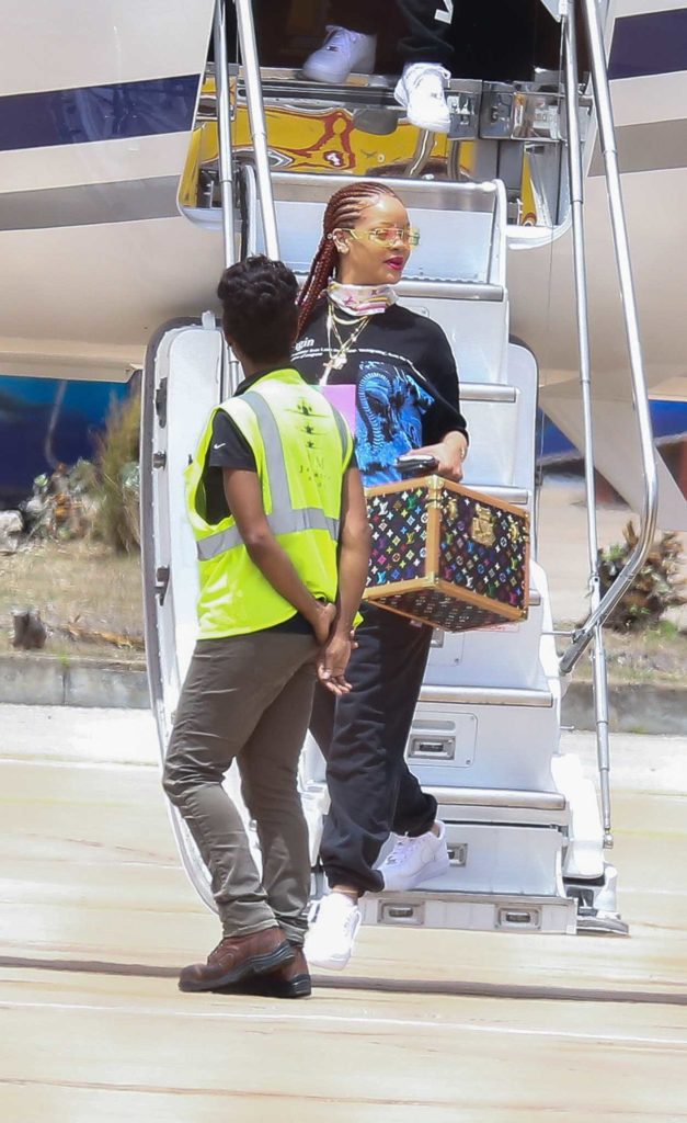 Rihanna in a White Nike Sneakers