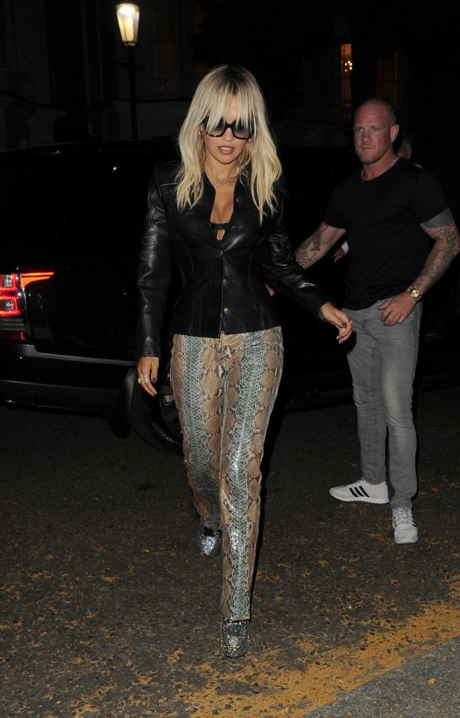 Rita Ora in a Snakeskin Pants