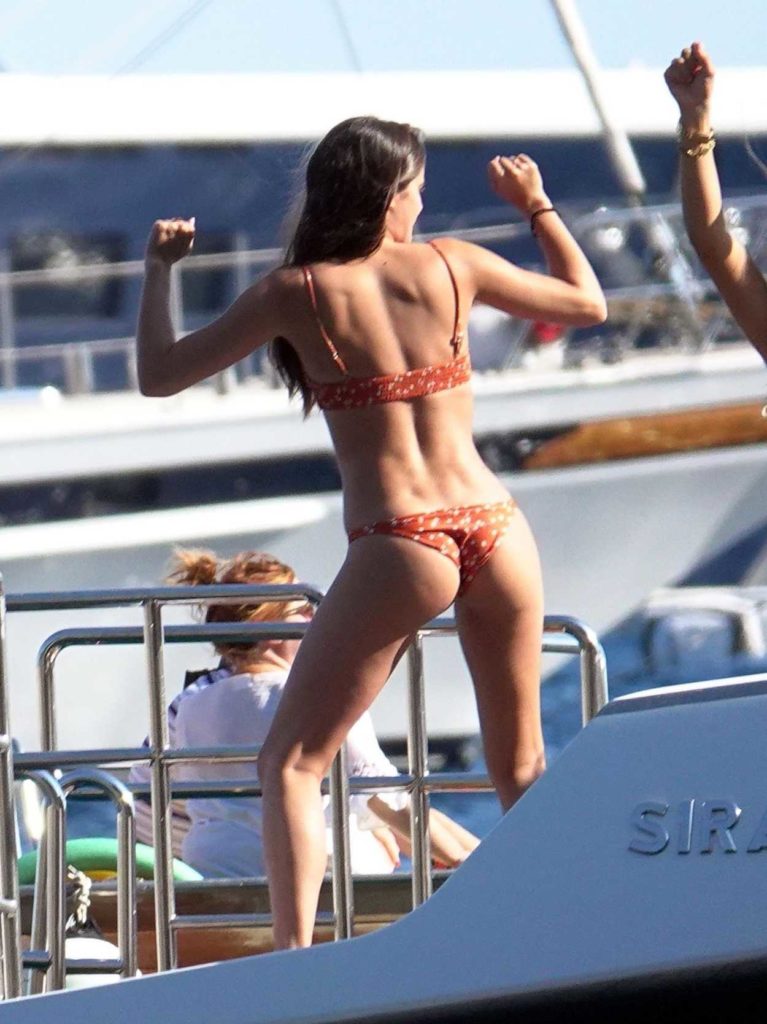 Sara Sampaio in an Orange Bikini