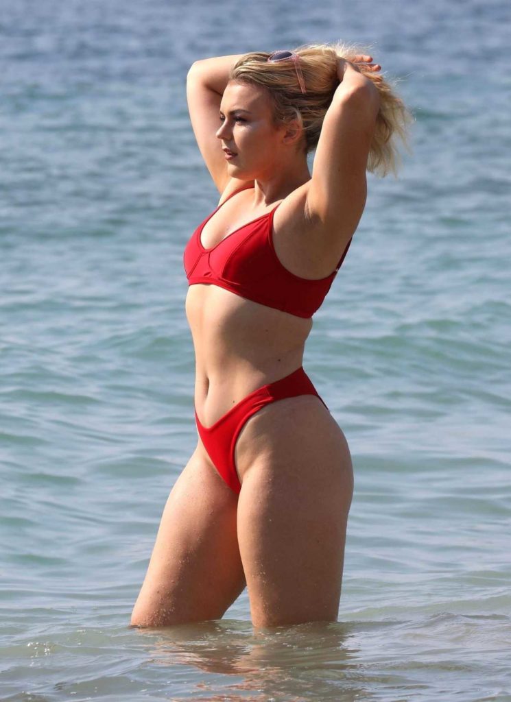 Tallia Storm in a Red Bikini