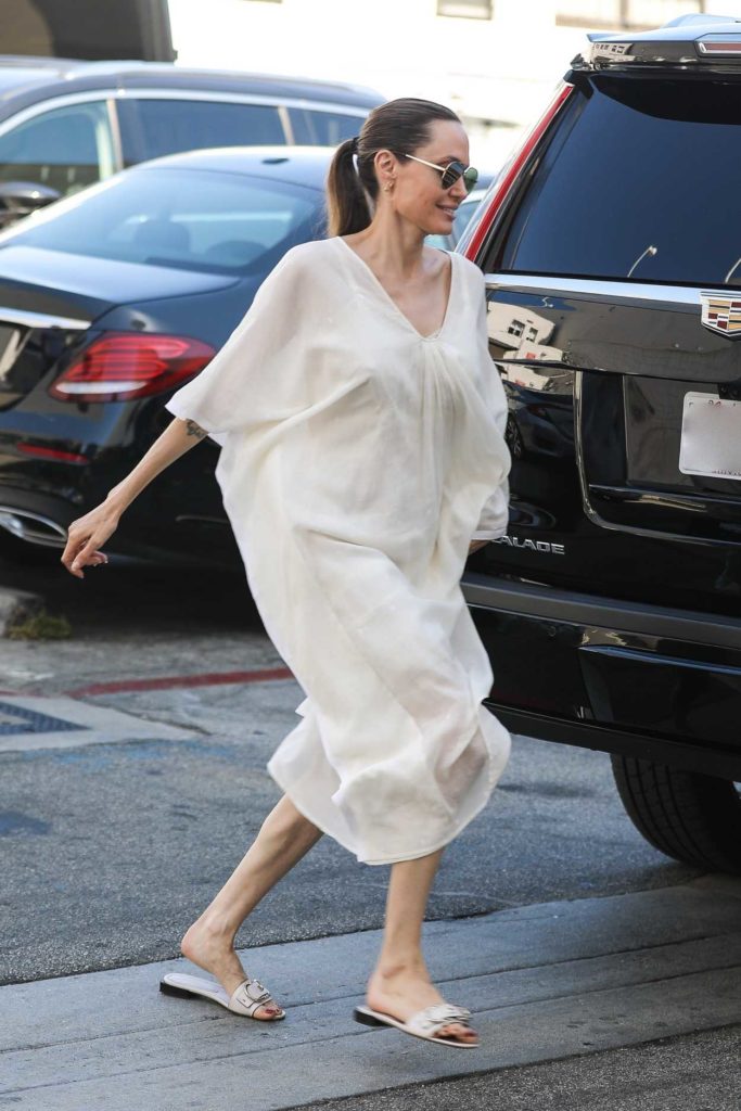 Angelina Jolie in a White Dress