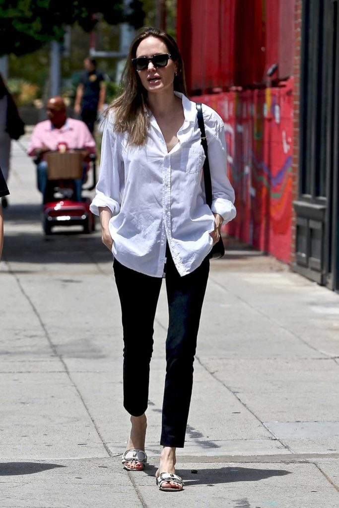 Angelina Jolie in a White Shirt