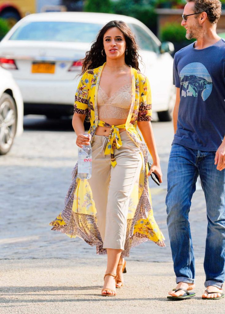 Camila Cabello in a Yellow Cardigan