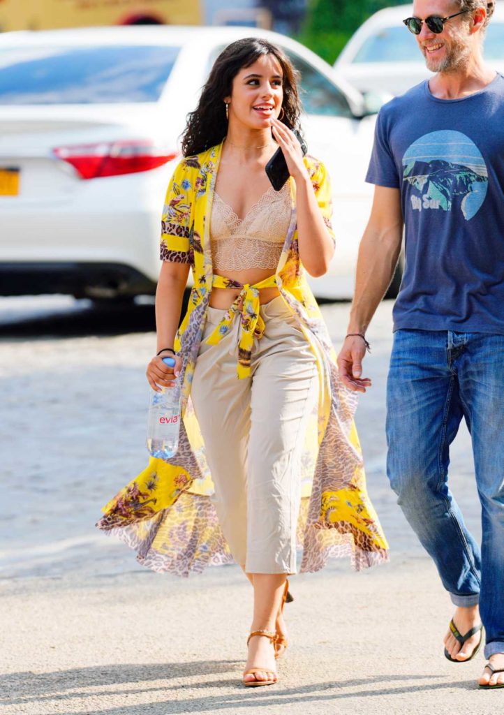 Camila Cabello in a Yellow Cardigan