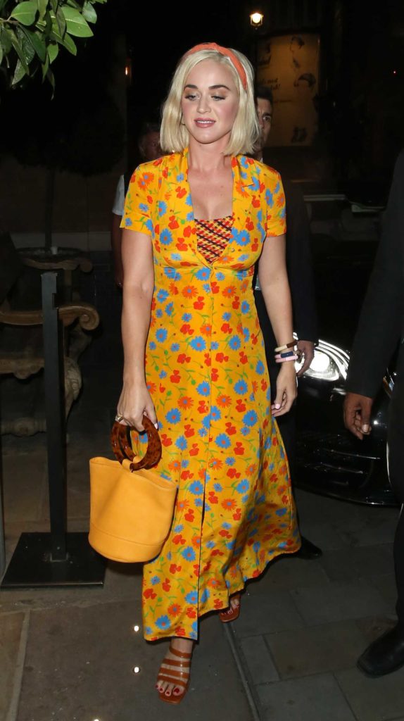 Katy Perry in a Yellow Floral Dress