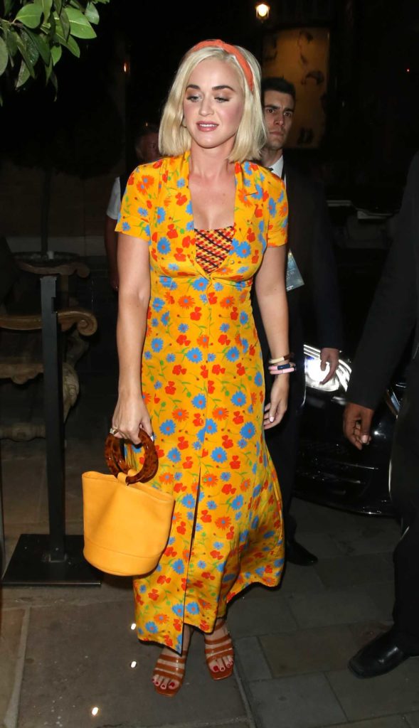 Katy Perry in a Yellow Floral Dress