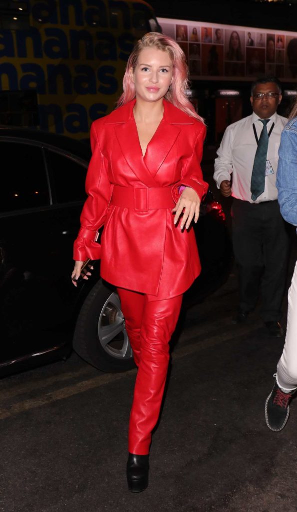 Lottie Moss in a Red Suit