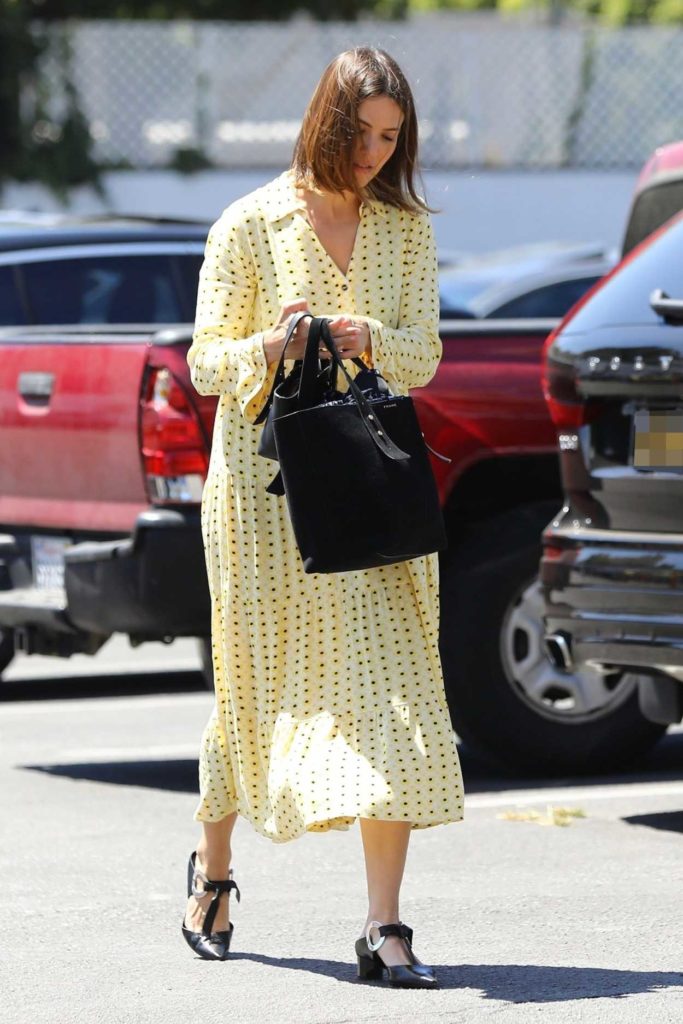Mandy Moore in a Yellow Polka Dot Dress