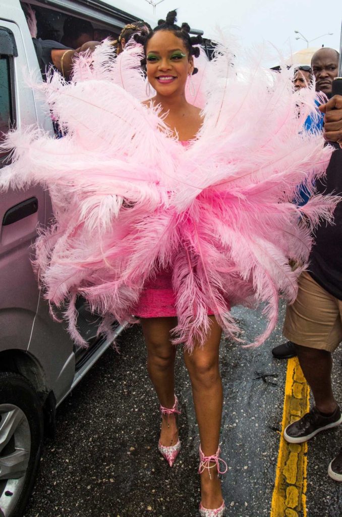 Rihanna in a Pink Dress