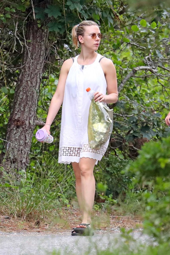 Scarlett Johansson in a White Dress