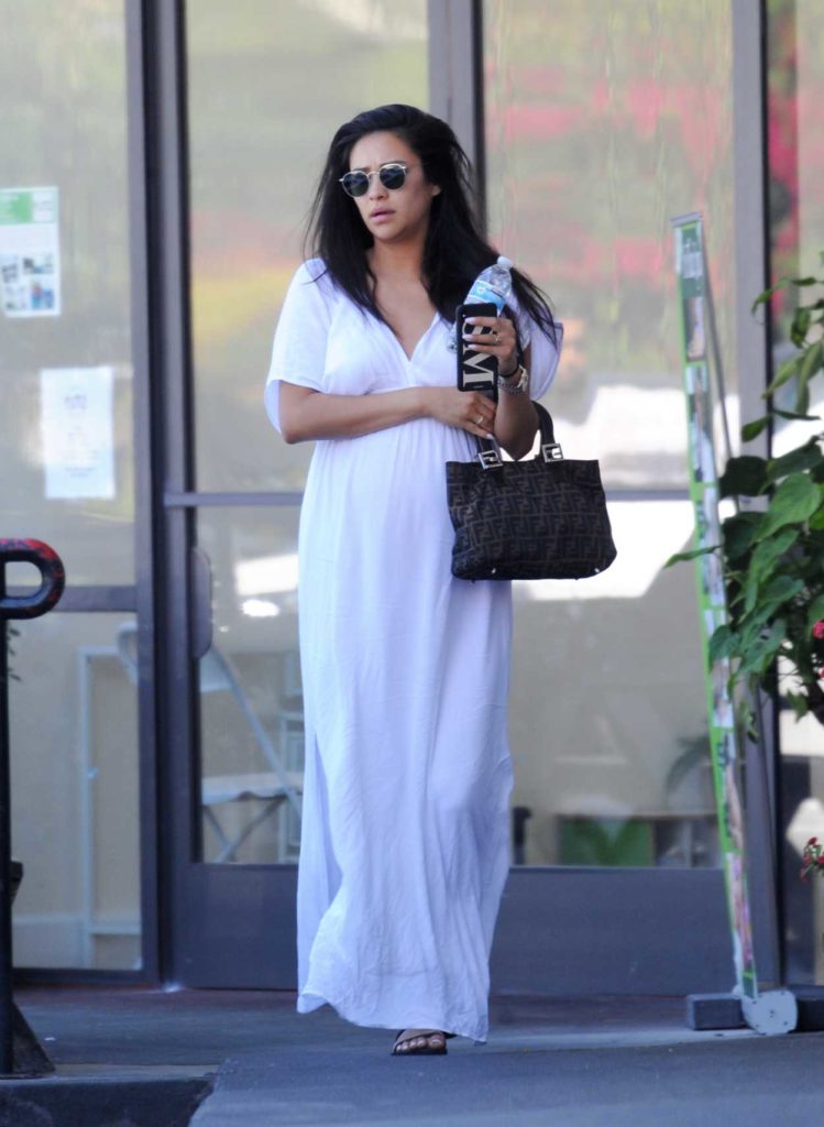 Shay Mitchell in a White Dress