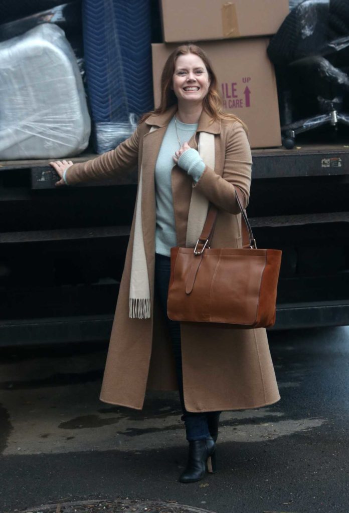Amy Adams in a Beige Coat