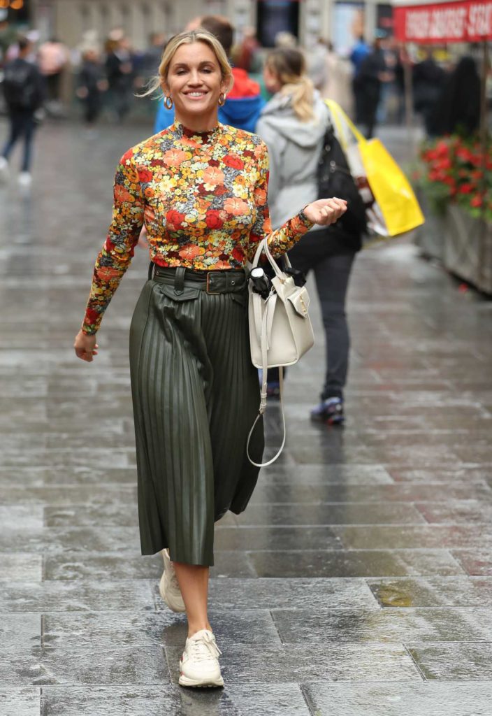 Ashley Roberts in a Floral Blouse