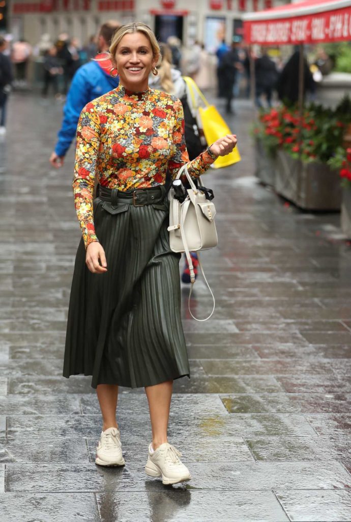 Ashley Roberts in a Floral Blouse