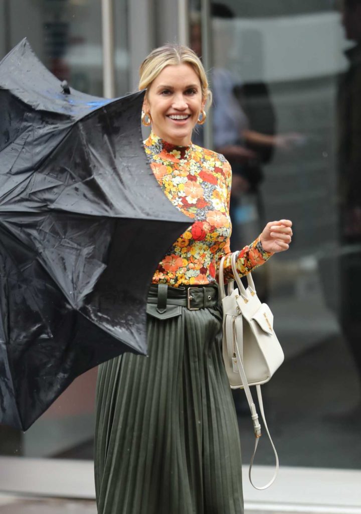 Ashley Roberts in a Floral Blouse