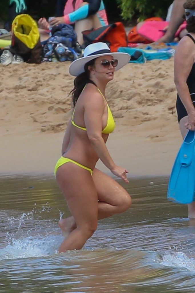 Britney Spears in a Yellow Bikini